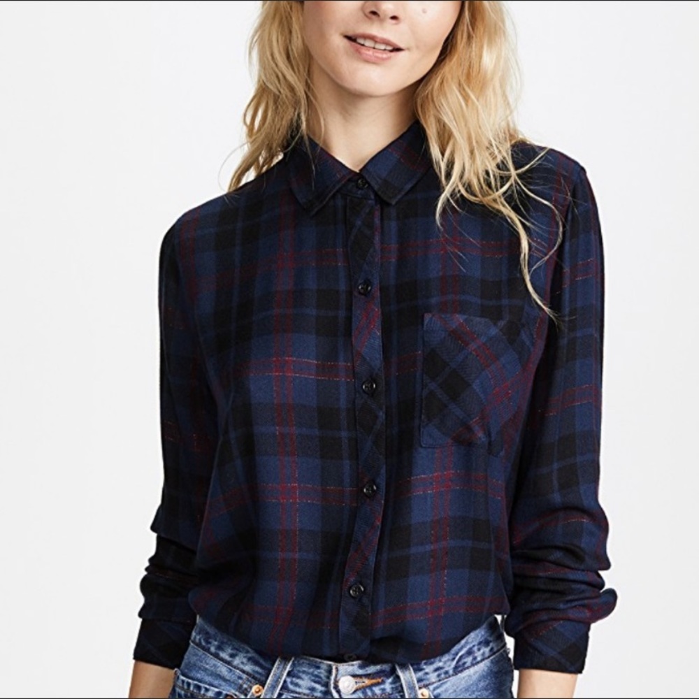 Rails Hunter Plaid Shirt in Midnight Merlot Gold S